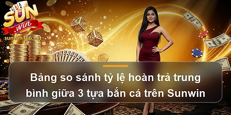 Bảng so sánh tỷ lệ hoàn trả trung bình giữa 3 tựa bắn cá trên Sunwin