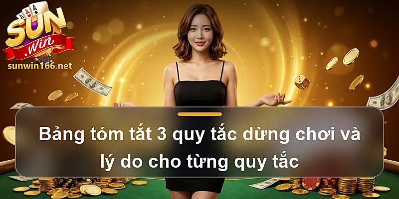 Bảng tóm tắt 3 quy tắc dừng chơi và lý do cho từng quy tắc