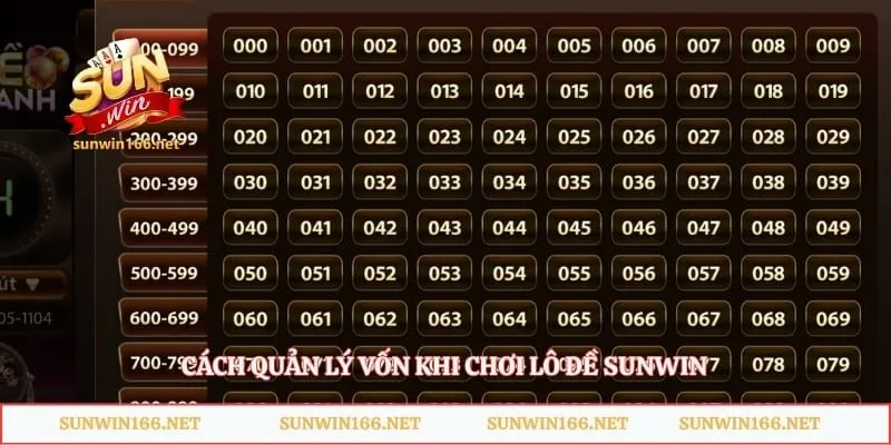 Cách quản lý vốn khi chơi lô đề Sunwin