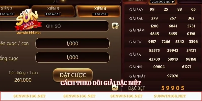 Cách theo dõi giải đặc biệt 