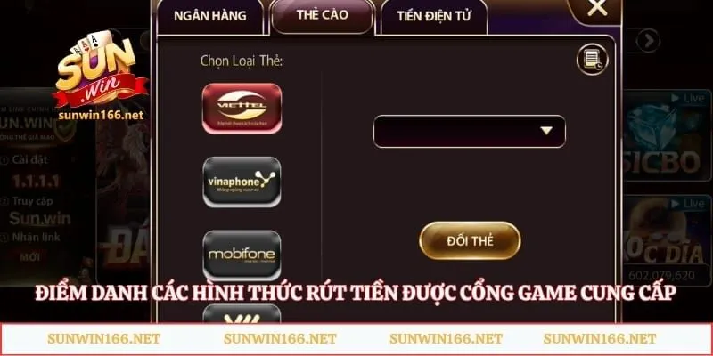Điểm danh các hình thức rút tiền được cổng game cung cấp