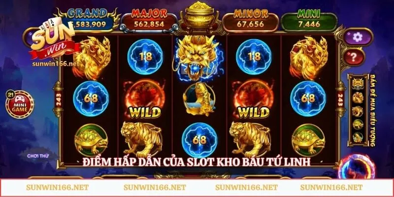 Mẹo Quay Hũ Kho Báu Tứ Linh Sunwin – Bí Quyết Săn Jackpot 1 Điểm hấp dẫn của slot Kho Báu Tứ Linh