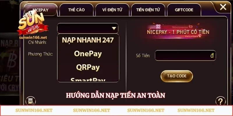 Hướng dẫn nạp tiền an toàn 