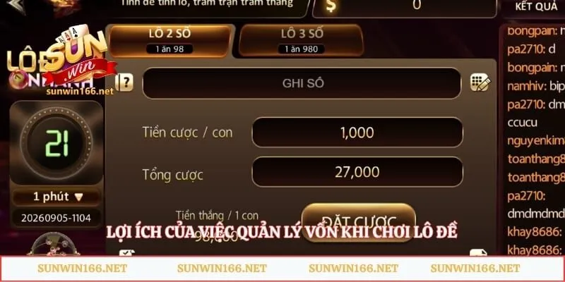 Lợi ích của việc quản lý vốn khi chơi lô đề