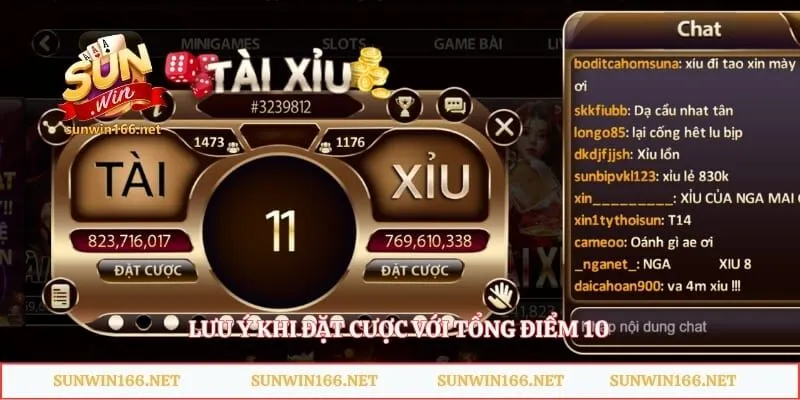 Lưu ý khi đặt cược với tổng điểm 10