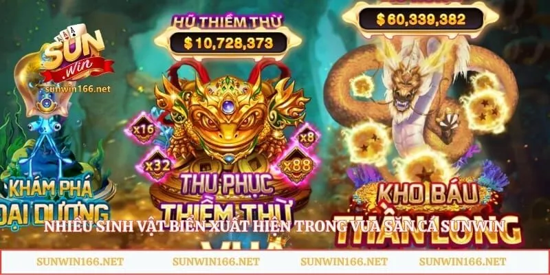 Vua Săn Cá Sunwin – Trải Nghiệm Bắn Cá Đầy Hấp Dẫn 2 Nhiều sinh vật biển xuất hiện trong vua săn cá sunwin
